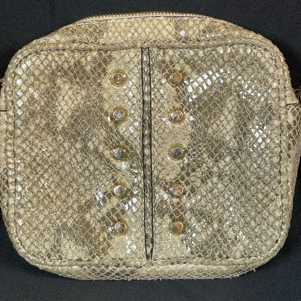 Michael Kors Uptown Astor Snake‎ Skin Crossbody Bag Purse Chain Strap Studded